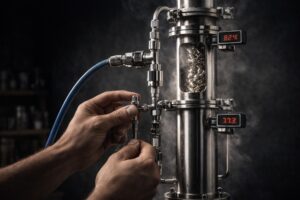 Процесс контроля ректификационной колонны во время работы