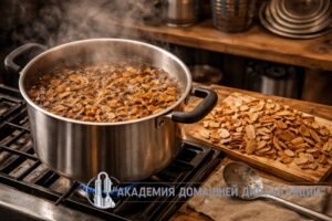 вываривание дубовой щепы перед выдержкой